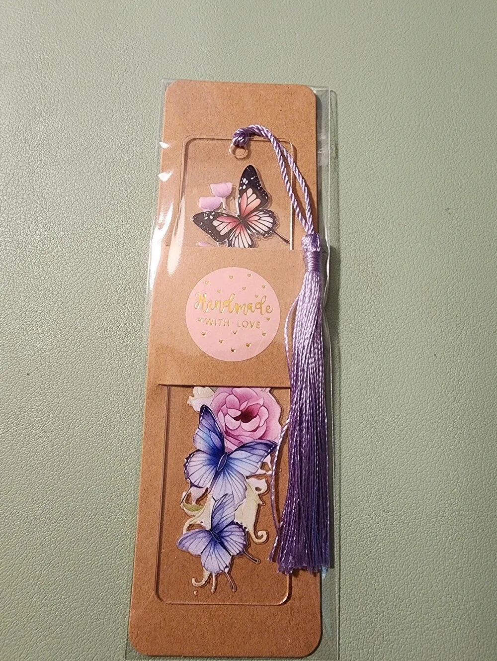 Floral Butterfly Lavender Tassel Bookmark - Women Accessories